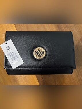 Christian Lacroix Paris Caviar Clutch with Gold Chain
